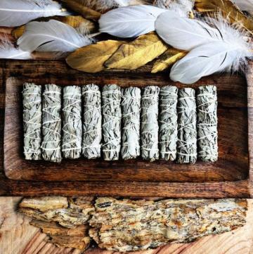 Mini White Sage Smudge Sticks (10-11cm)- THIN-10pk